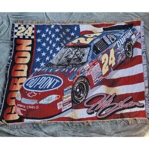 The Northwest Company Vtg 90s Jeff Gordon Nascar Tapestry Throw Blanket